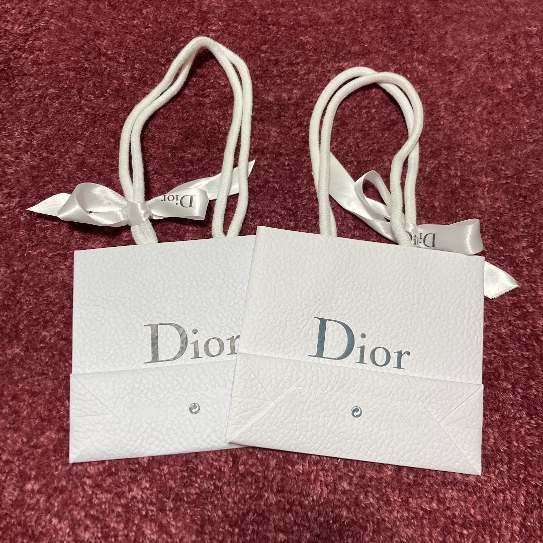 Christian Dior(クリスチャンディオール)の(小)Dior ブラックロゴ ショッパー 2点セット リボン付き レディースのバッグ(ショップ袋)の商品写真