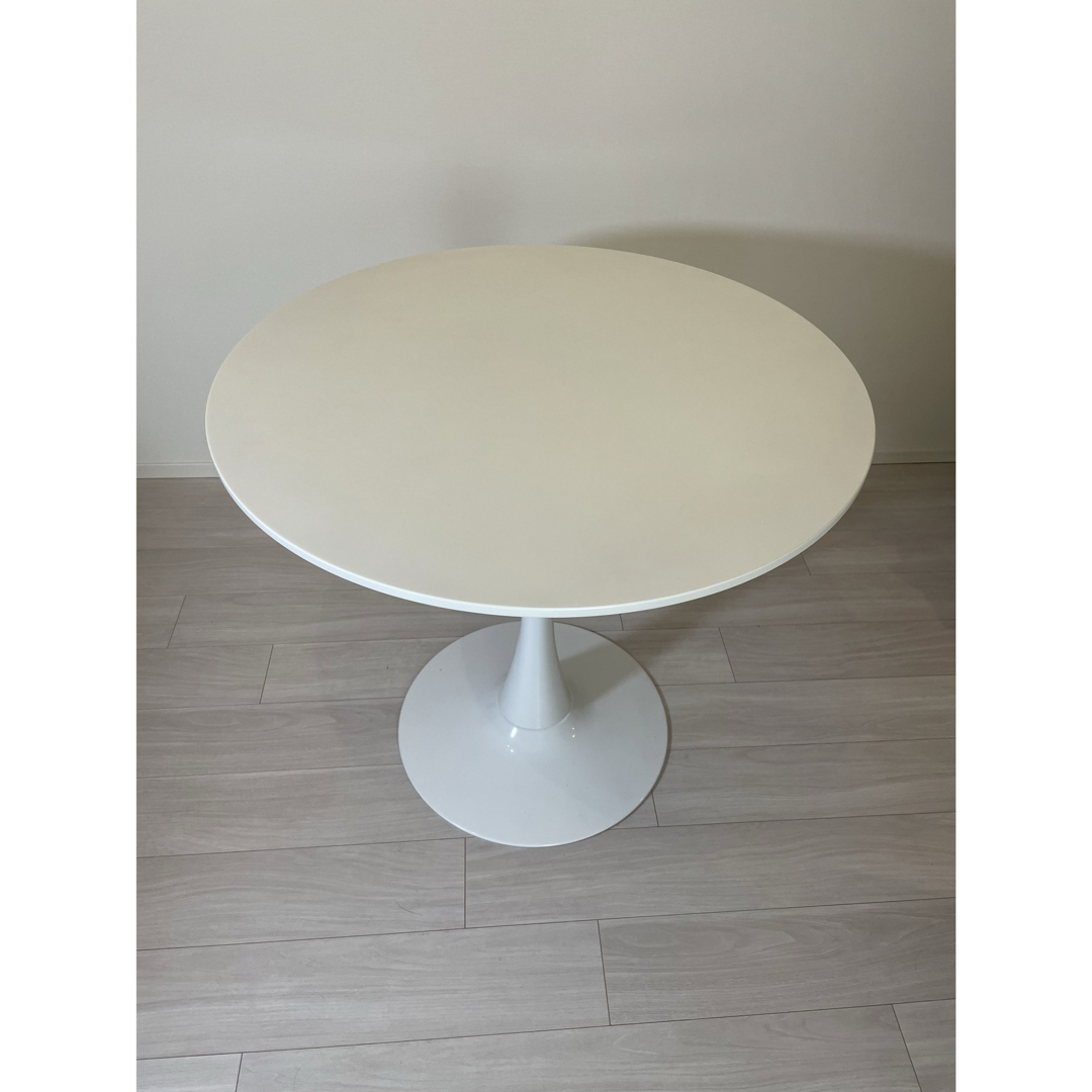 カフェテーブル　ホワイト　80×80 ハンドメイドのインテリア/家具(家具)の商品写真