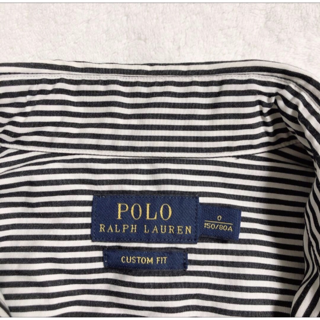 POLO RALPH LAUREN(ポロラルフローレン)のRALPH LAUREN ラルフローレン　ストライプ　シャツ　ブラック　0 レディースのトップス(シャツ/ブラウス(長袖/七分))の商品写真