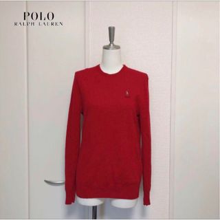 ポロラルフローレン(POLO RALPH LAUREN)のRALPH LAUREN ラルフローレン　ロゴ　ウール　ニット　レッド　S(ニット/セーター)