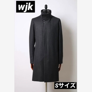 wjk - wjk fine wool chester メルトン チェスターコート S 黒の通販