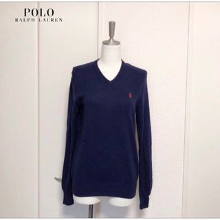 ポロラルフローレン(POLO RALPH LAUREN)のRALPH LAURENラルフローレン　Vネック　ウール　ニット　ネイビー　XS(ニット/セーター)