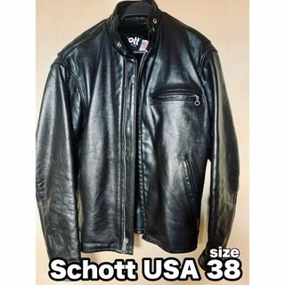 【匿名配送】SCHOOT ショット　シングルライダース ボア付き 　38(ライダースジャケット)