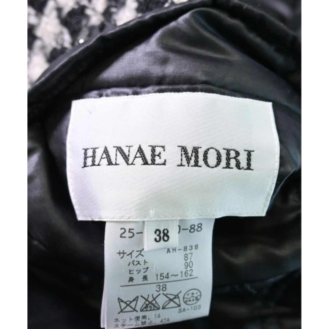 HANAE MORI(ハナエモリ)のHANAE MORI コート（その他） 38(M位) 黒x白(千鳥格子) 【古着】【中古】 レディースのジャケット/アウター(その他)の商品写真