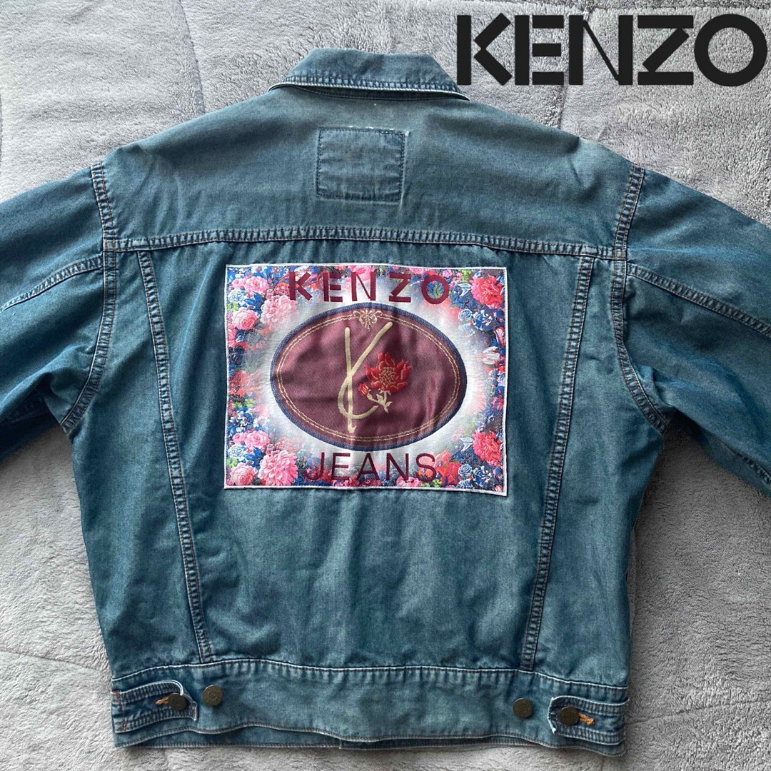 KENZO - 90sヴィンテージ KENZO ケンゾー 葛飾北斎 ビッグ花柄ロゴ G