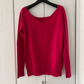 ビッキー(VICKY)のVICKY Vネック Uネック 2way ニット size2 M チェリーピンク(ニット/セーター)