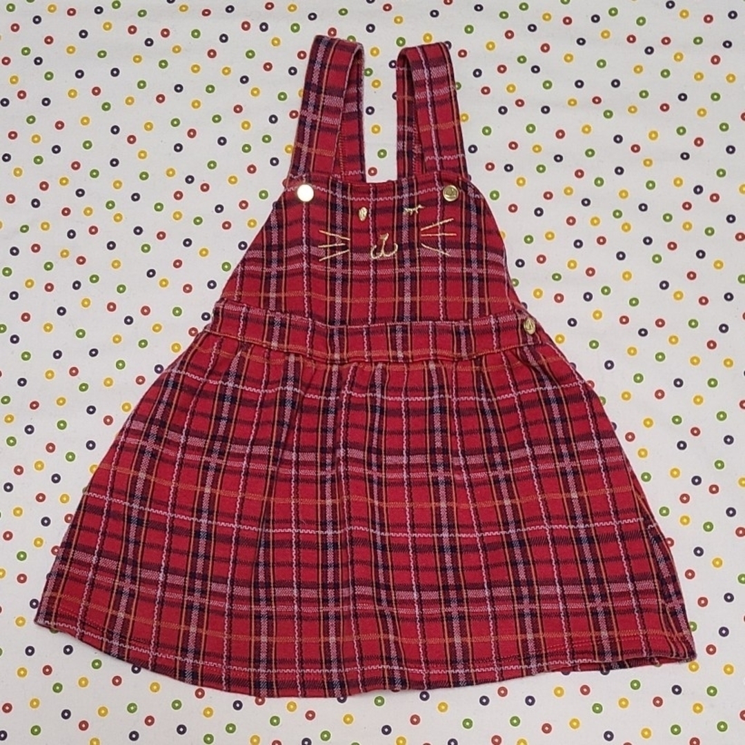 PETIT BATEAU(プチバトー)のプチバトー チェック セットアップ キッズ/ベビー/マタニティのベビー服(~85cm)(ワンピース)の商品写真