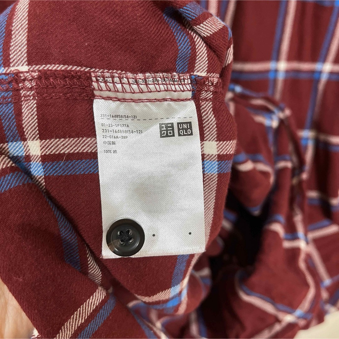 UNIQLO(ユニクロ)のシャツワンピース　ネルシャツ　チェック レディースのワンピース(ロングワンピース/マキシワンピース)の商品写真
