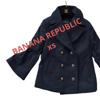 バナナリパブリック(Banana Republic)の極美品バナナリパブリック紺色ネイビーピーコートショートコートXS(ピーコート)