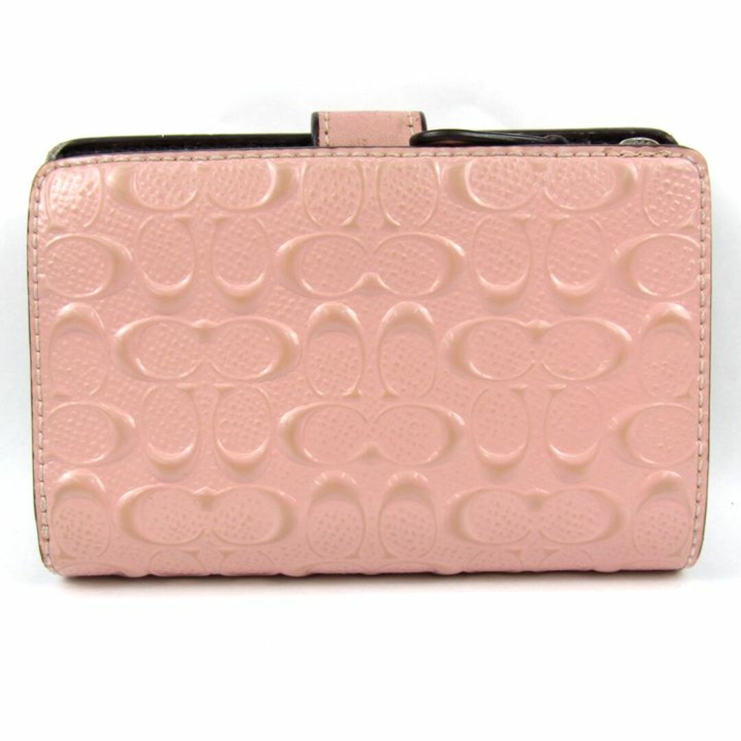 サイズ新品未使用✨COACH シグネチャー ピンク 二つ折り財布