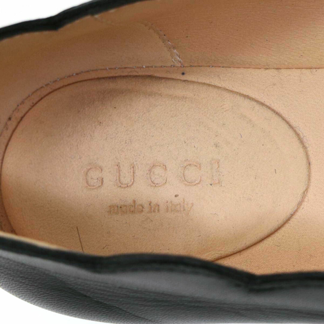 Gucci(グッチ)のグッチ インターロッキング レザー フラット パンプス 565845 レディース ブラック GUCCI 【中古】 【アパレル・小物】 レディースの靴/シューズ(ハイヒール/パンプス)の商品写真