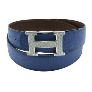 エルメス(Hermes)のエルメス コンスタンス ギロッシュ  リバーシブル ベルト 95 メンズ ブルー ブラウン HERMES [美品] 【中古】 【アパレル・小物】(ベルト)