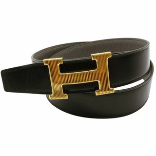 エルメス(Hermes)のエルメス コンスタンス リバーシブル レザー ベルト 80 ユニセックス ブラック グレー HERMES 【中古】 【アパレル・小物】(ベルト)