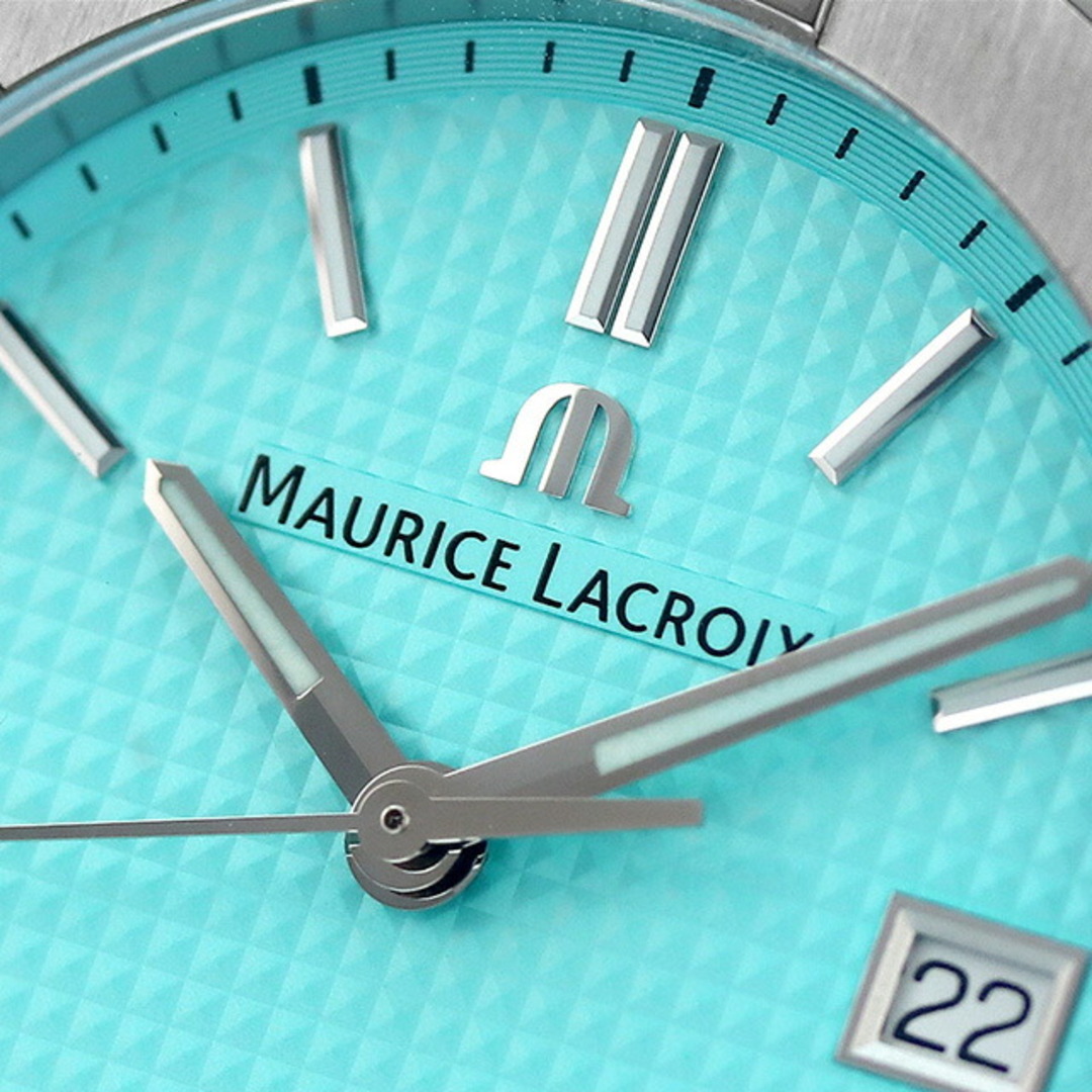 MAURICE LACROIX(モーリスラクロア)の【新品】モーリスラクロア MAURICE LACROIX 腕時計 メンズ AI6007-SS00F-431-C アイコン オートマティック リミテッド サマーエディション 自動巻き ターコイズxシルバー アナログ表示 メンズの時計(腕時計(アナログ))の商品写真