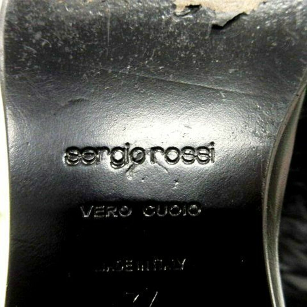 Sergio Rossi(セルジオロッシ)のセルジオロッシ 美品 レザー ロング ブーツ フラット 34 黒 IBO45 レディースの靴/シューズ(ブーツ)の商品写真