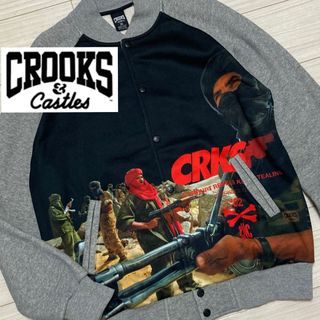 良品■CROOKS&castles■スウェット スタジャン テロリスト 戦争 M(スタジャン)