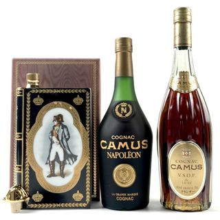 カミュ(カミュ)の3本 カミュ ナポレオン ブック グランマルキ VSOP デラックス コニャック(ブランデー)