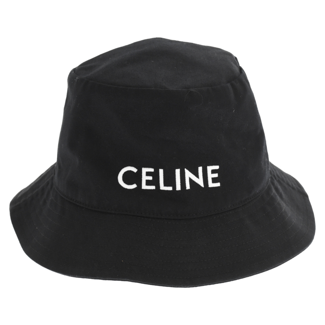 CELINE セリーヌ 23SS Logo Bucket Hat ロゴ刺繍バケットハット 2AUO4968P ブラック60センチブリム幅