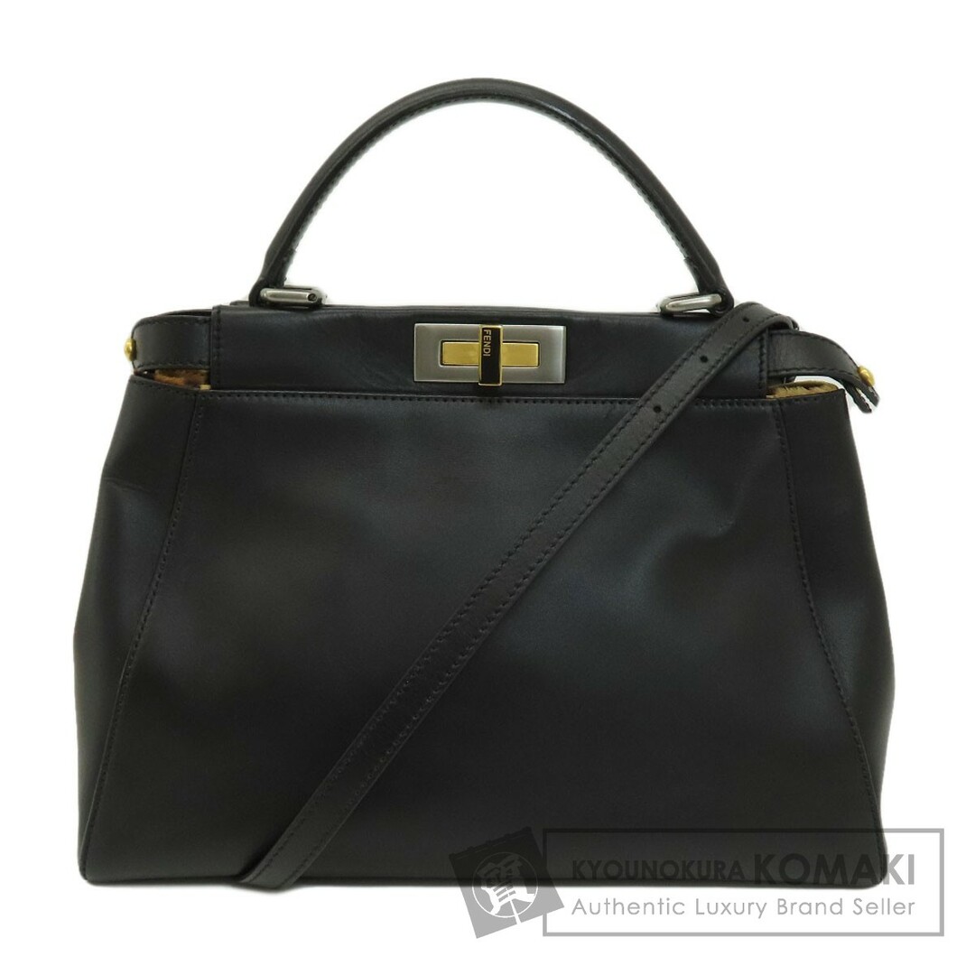 ブラックブラック系FENDI ピーカブー 2WAY ハンドバッグ カーフ レディース