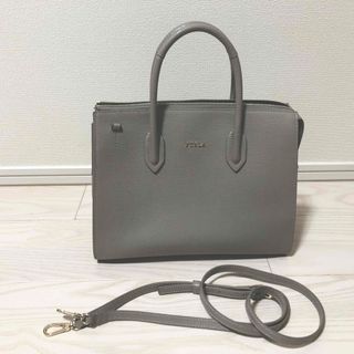 【美品】FURLA 2way サッチェル　Mサイズ　ピン　SABBIA