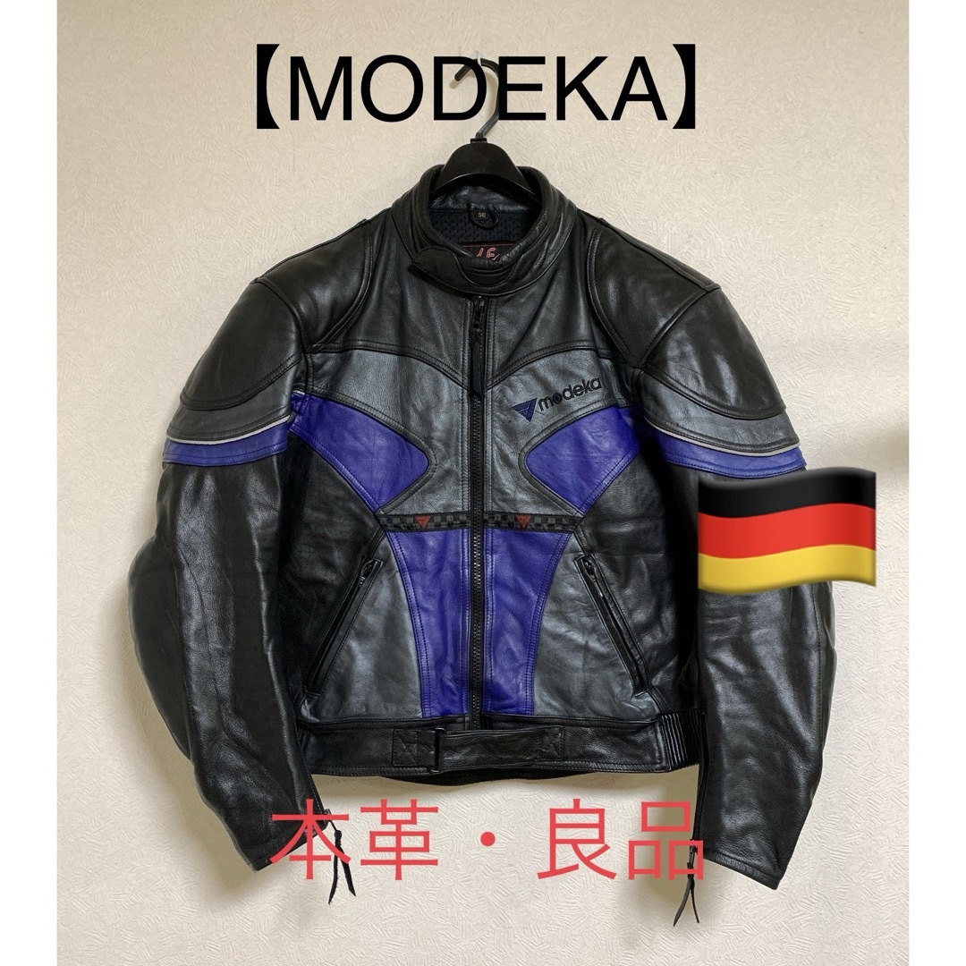 【MODEKA】シングルライダース 黒ブラック本革レザー50 L 良品のサムネイル