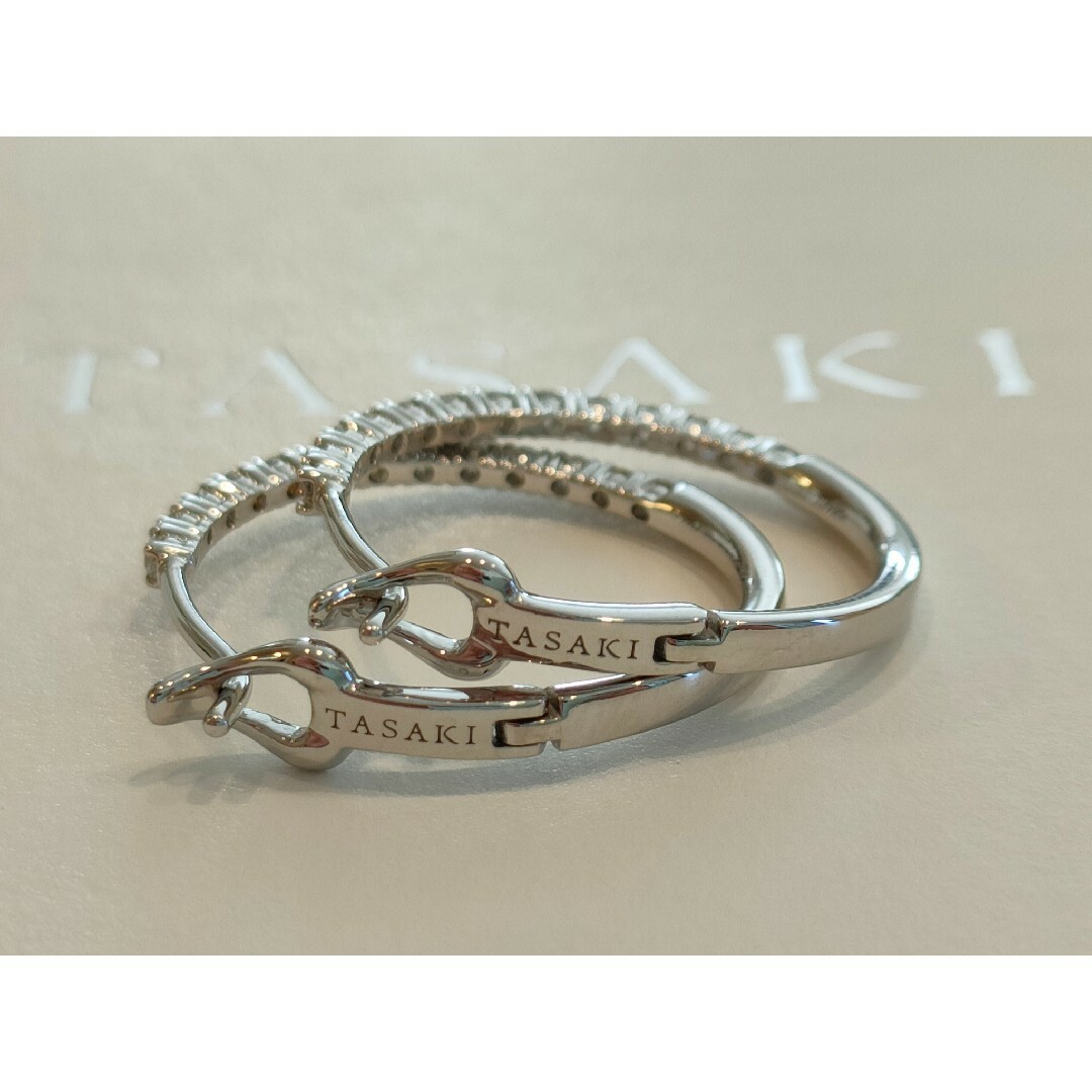 TASAKI(タサキ)のタサキ　TASAKI　ダイヤフープピアス　K18WG　0.34ct　ミキモト レディースのアクセサリー(ピアス)の商品写真