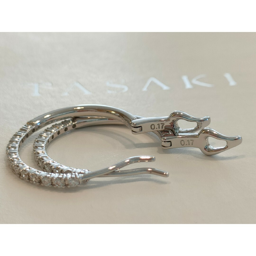 TASAKI(タサキ)のタサキ　TASAKI　ダイヤフープピアス　K18WG　0.34ct　ミキモト レディースのアクセサリー(ピアス)の商品写真