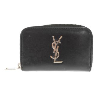 サンローラン(Saint Laurent)のSAINT LAURENT PARIS サンローランパリ YSLロゴ ラウンドジップ レザーコインケース 財布(コインケース/小銭入れ)