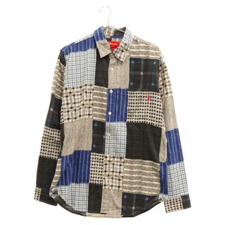 シュプリーム(Supreme)のSUPREME シュプリーム Printed Patchwork Flannel Shirt パッチワーク フランネル 長袖チェックシャツ ブルー(シャツ)