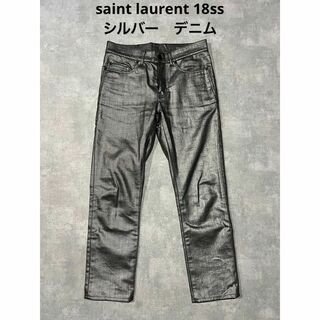 サンローラン(Saint Laurent)のsaint laurent 18ss シルバー　デニム　スキニー(デニム/ジーンズ)