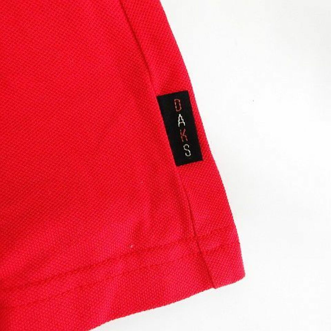 DAKS(ダックス)のダックス DAKS ポロシャツ 半袖 ロゴ 刺繍 コットン 38 レッド レディースのトップス(ポロシャツ)の商品写真