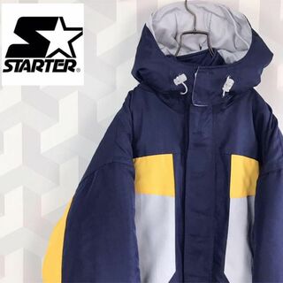 スターター(STARTER)の【スターター】2way XL刺繍ロゴ ダウンジャケット ネイビーstarter(ダウンジャケット)