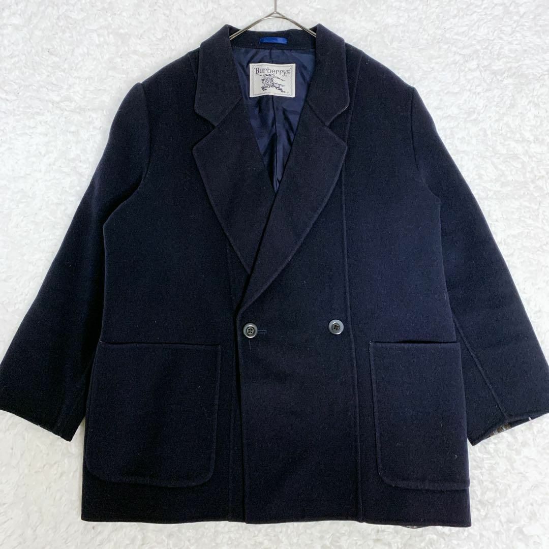 BURBERRY(バーバリー)のBurberrys ネイビー　大きいサイズ　4L 3XL ノバチェック　コート レディースのジャケット/アウター(ピーコート)の商品写真