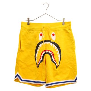 アベイシングエイプ(A BATHING APE)のA BATHING APE アベイシングエイプ SHARK BASKETBALL SWEAT SHORTS 001SPF201011X シャークバスケットパンツ スウェットハーフパンツ イエロー(ショートパンツ)