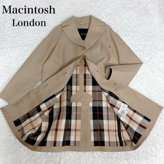 マッキントッシュ(MACKINTOSH)のMacintosh London 撥水　コート　ハウスチェック　ロング　ベージュ(トレンチコート)