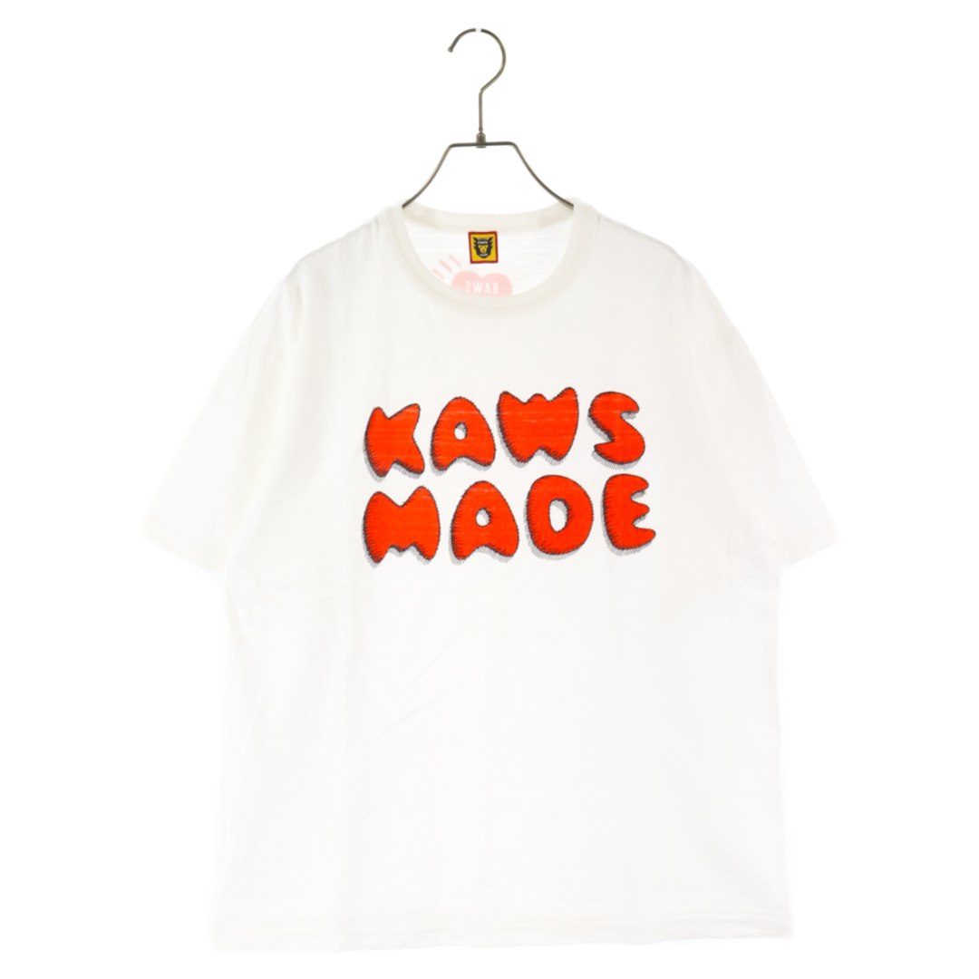 HUMAN MADE ヒューマンメイド 21SS×KAWS ONLINE STORE T-SHIRT #3 カウズ オンライン限定 ロゴ半袖Tシャツ ホワイト683センチ身幅