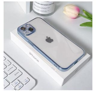 アイフォーン(iPhone)の【値下げ】iPhone15 ケース　クリアブルー(iPhoneケース)