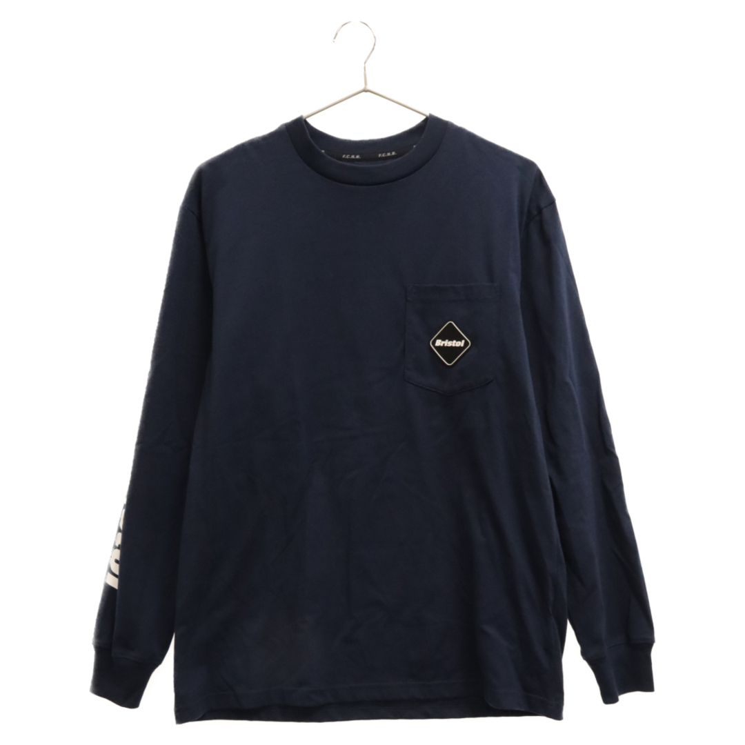 655センチ身幅F.C.R.B. エフシーアールビー 22AW L/S AUTHENTIC TEAM POCKET TEE ポケット ロングスリーブカットソー 長袖Tシャツ ネイビー FCRB-222073