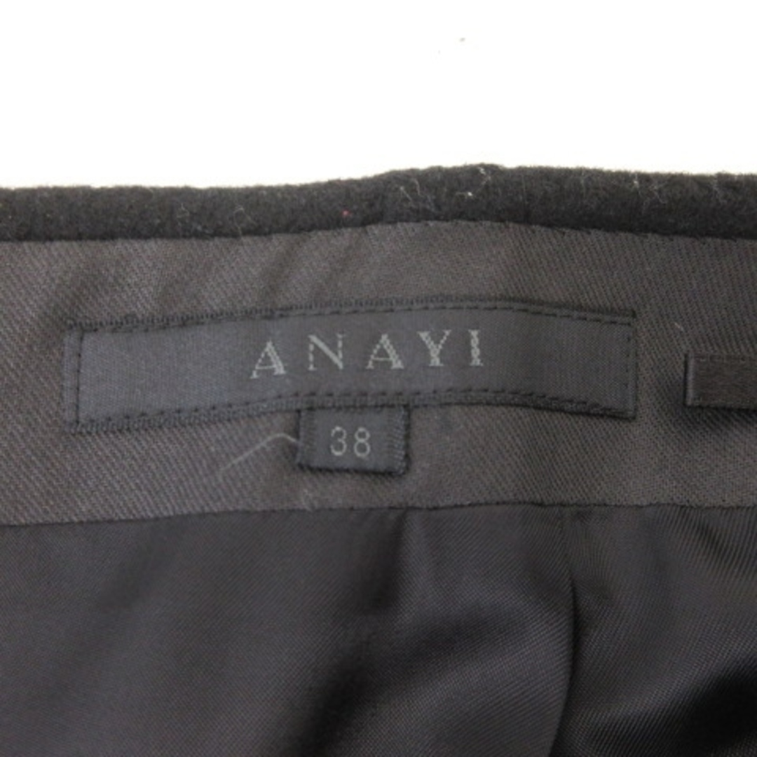 ANAYI(アナイ)のアナイ ANAYI ひざ丈 スカート ウール カシミヤ混 黒 38 約M STK レディースのスカート(ひざ丈スカート)の商品写真