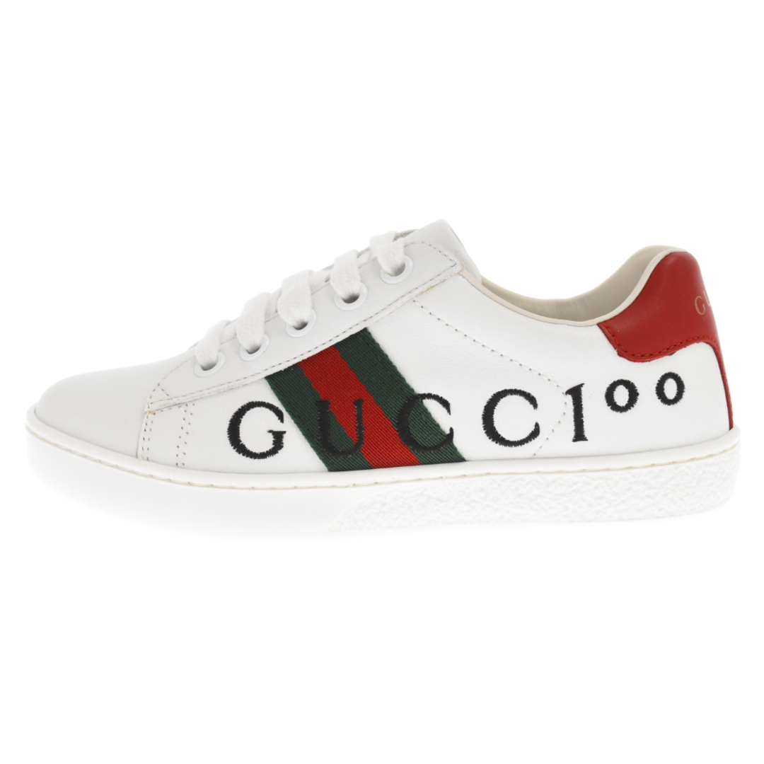 Gucci(グッチ)のGUCCI グッチ ロゴ刺繍 シェリーライン ローカットスニーカー ホワイト 681855 キッズ IT30 メンズの靴/シューズ(スニーカー)の商品写真