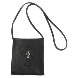 クロムハーツ(Chrome Hearts)のCHROME HEARTS クロムハーツ SQ PKT CH CROSS スクエアポケットCHクロス レザーパッチショルダーバッグ ブラック(ショルダーバッグ)