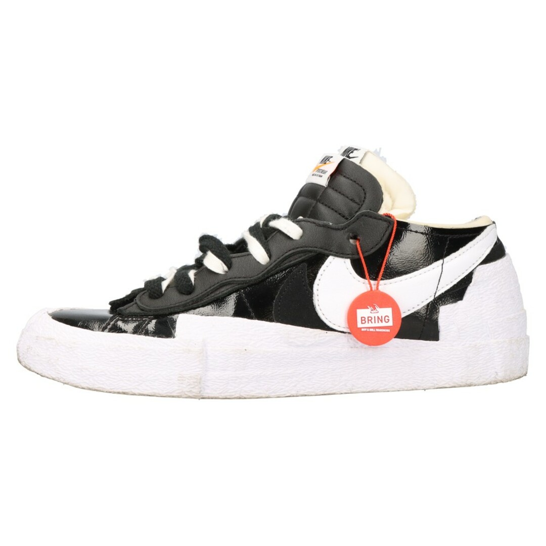 NIKE ナイキ ×sacai BLAZER LOW BLACK PATENT サカイ ブレーザー ラックパテント ローカットスニーカー DM6443-001 US9/27cm ブラック/ホワイト293センチワイズ