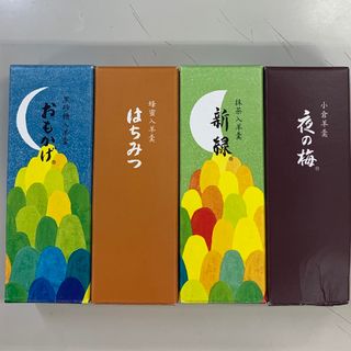 トラヤ(とらや)の4種どうぞ❤️とらや虎屋★夜の梅はちみつ新緑おもかげ ★小形羊羹★ようかん50g(菓子/デザート)