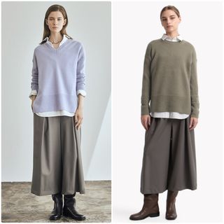 セオリーリュクス(Theory luxe)のtheory luxe 22AW New Saxonyワイドフレアパンツ　38(キュロット)