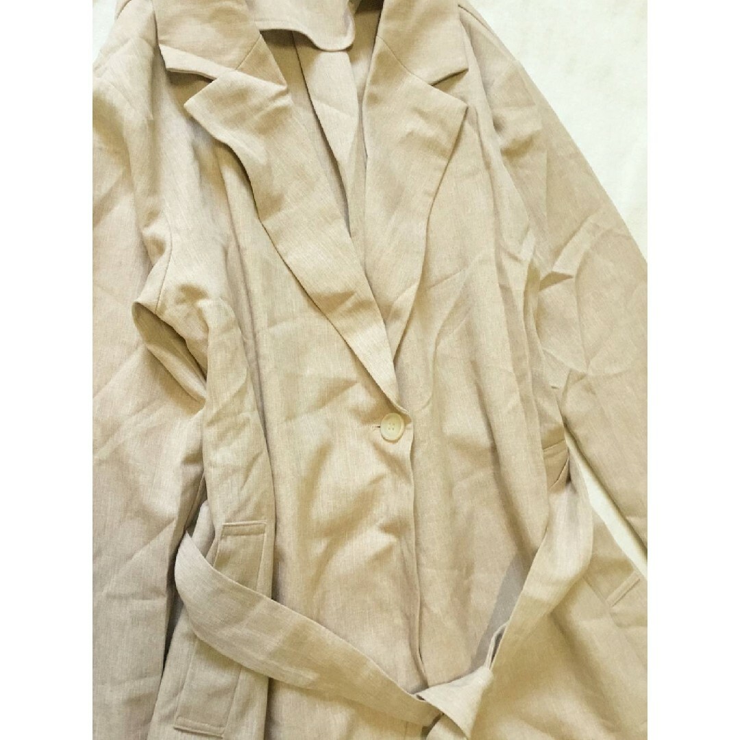 Pierrot (ピエロ)のPIERROT 新品 リネンライクロングジャケット レディースのジャケット/アウター(テーラードジャケット)の商品写真