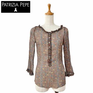 パトリツィアペペ(PATRIZIA PEPE)の【PATRIZIA PEPE】シルクプルオーバー/総柄/40★パトリツィアペペ(シャツ/ブラウス(長袖/七分))