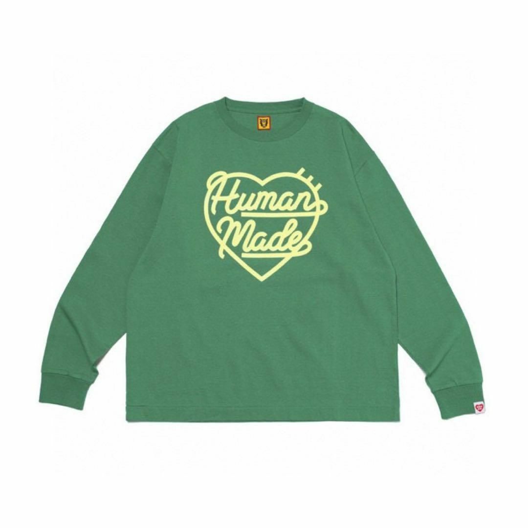 HUMAN MADE(ヒューマンメイド)のヒューマンメイド　HUMAN MADE　Tシャツ　ロンT グリーン　Mサイズ メンズのトップス(Tシャツ/カットソー(七分/長袖))の商品写真