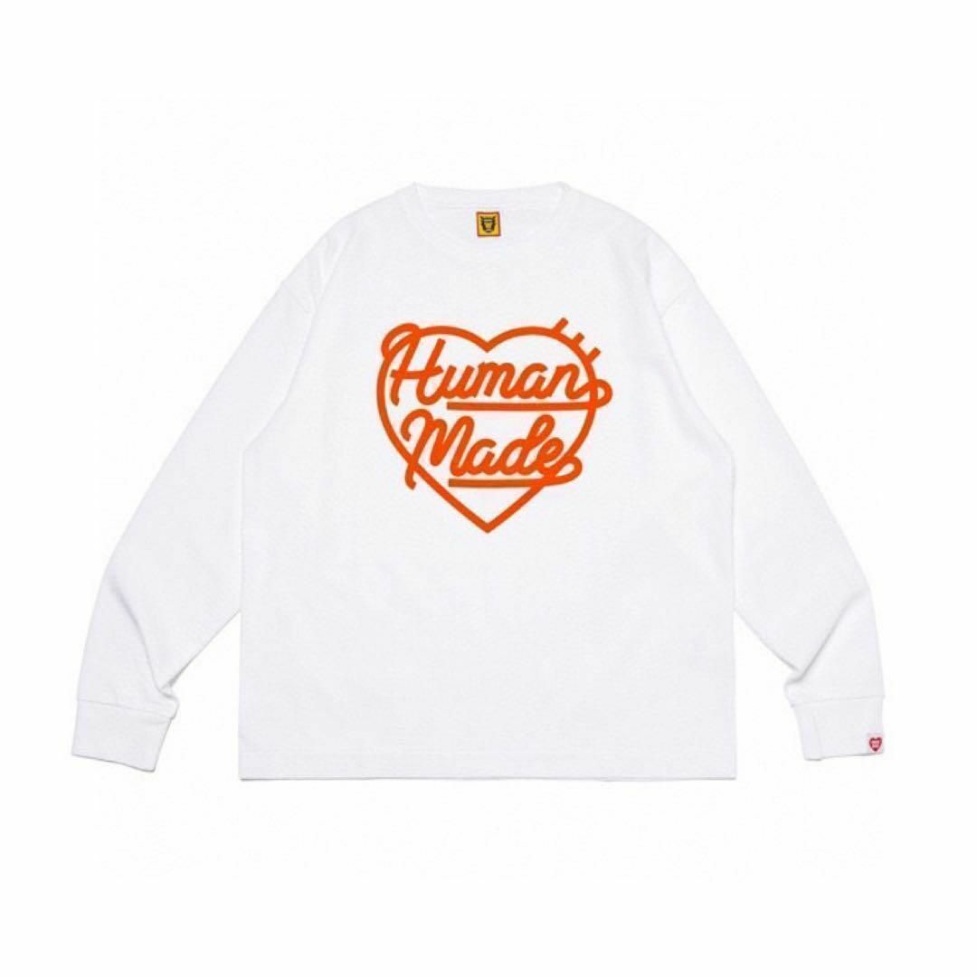 ヒューマンメイドhuman made face logo l/s ロンT XL 白/ベージュ - T