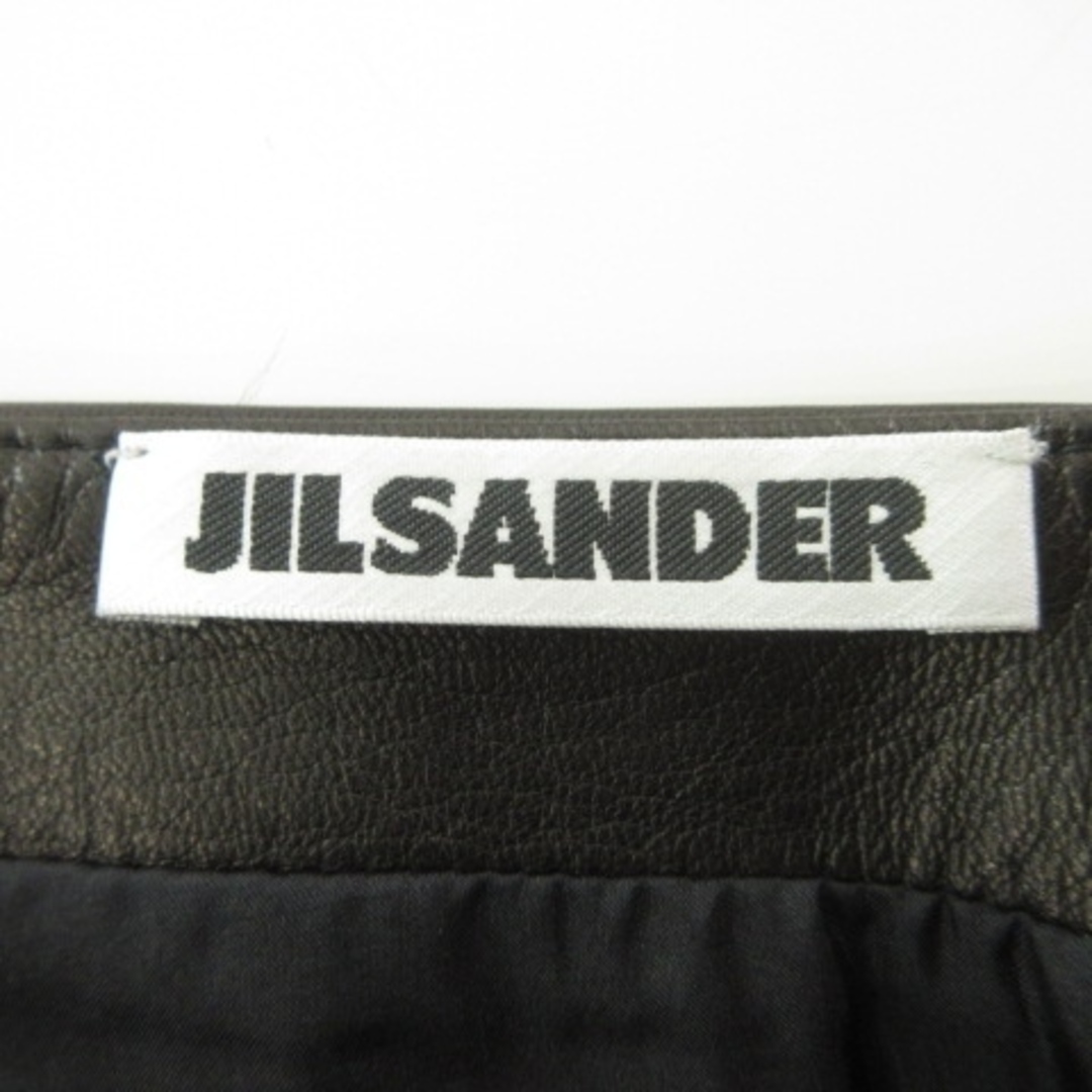 Jil Sander(ジルサンダー)のジルサンダー 美品 レザー ロングスカート ミディ バックスリット  34 XS レディースのスカート(ロングスカート)の商品写真