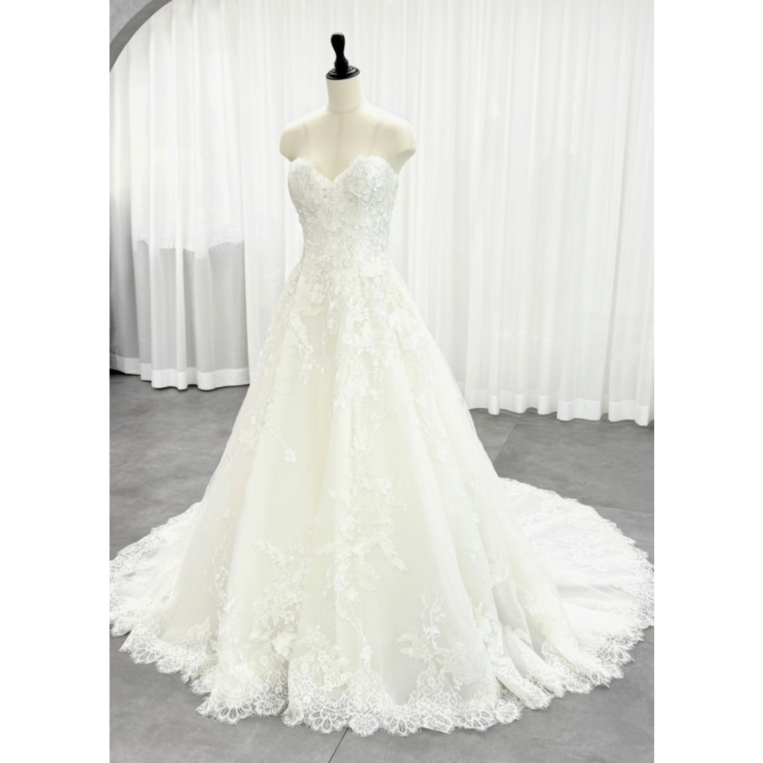 約145cm身幅プロノビアス PRONOVIAS elcira Aライン ウェディングドレス